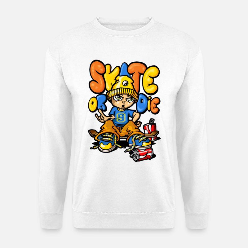 Skateboard and graffiti - Unisex Sweatshirt - white