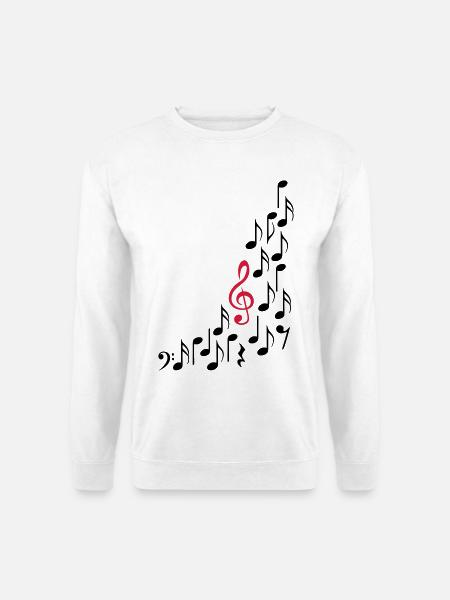 Notenschluessel und Noten, bunt - Unisex Pullover - Weiß