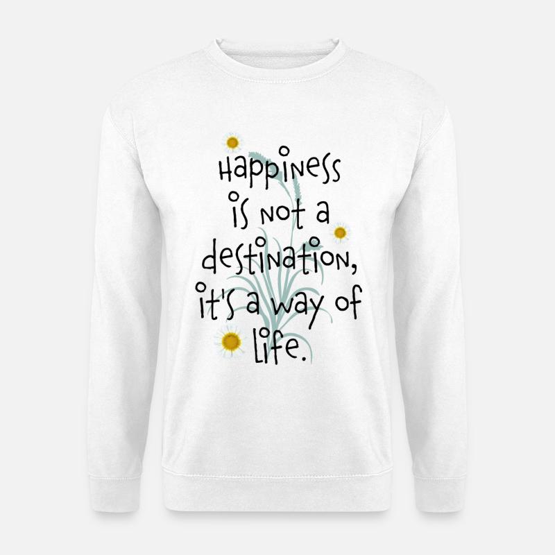 happy - Unisex Pullover - Weiß