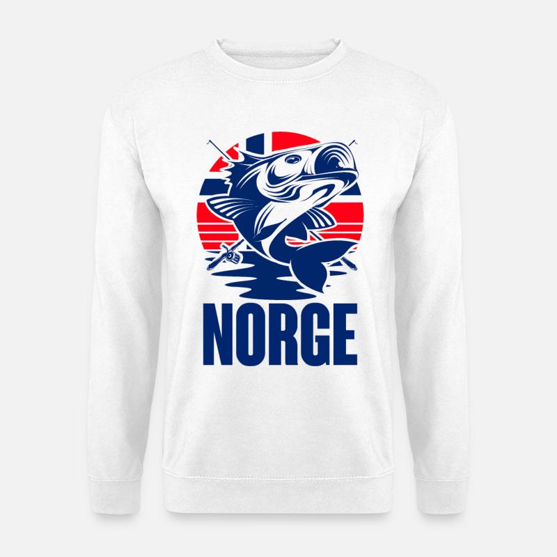 Norwegen Angeln angler Fischen Angeltour - Unisex Pullover - Weiß