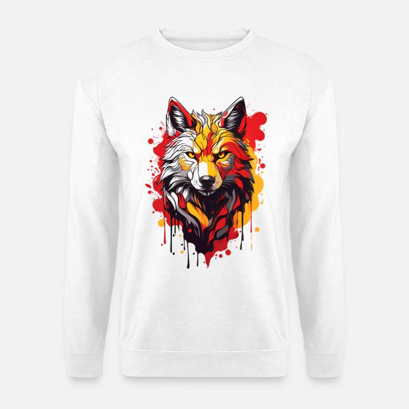 Coole Wolf - Unisex Pullover - Weiß