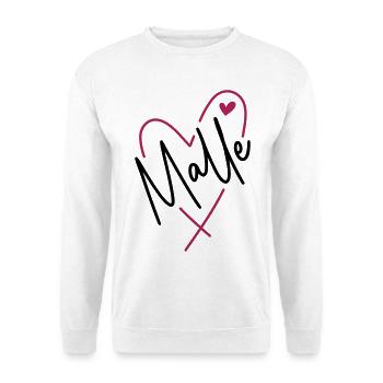 Malle Herz - Unisex Pullover - Weiß - Vorne