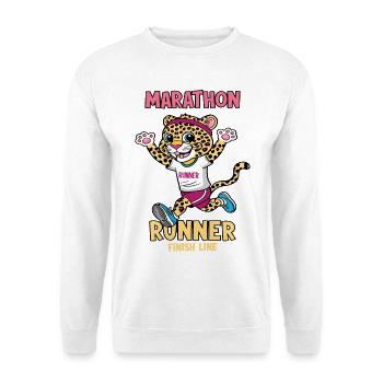 Marathonien léopard - Sweat-shirt Unisexe - blanc - Devant