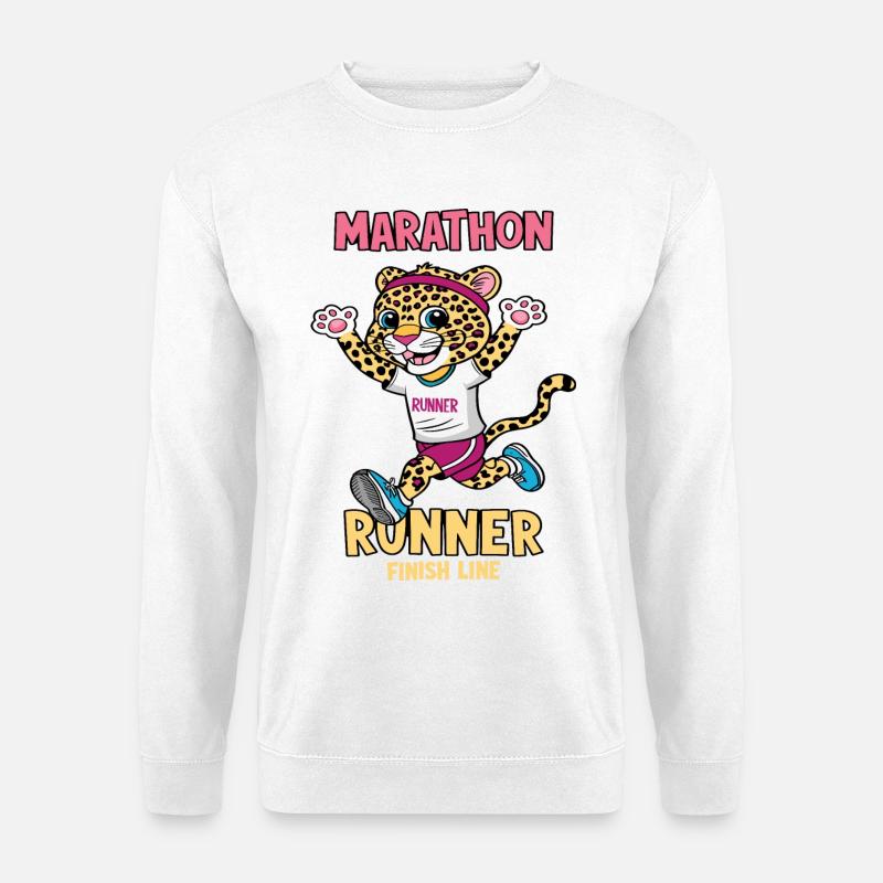 Leopard Marathon Runner - Unisex Sweatshirt - white