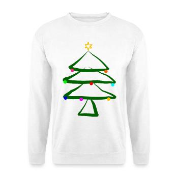 Weihnachtsbaum mit Stern - Unisex Pullover - Weiß - Vorne