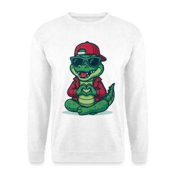 Crocodile Love Cool - Unisex Pullover - Weiß - Vorne