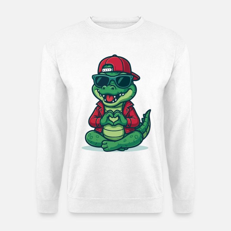 Crocodile Love Cool - Unisex Sweatshirt - white