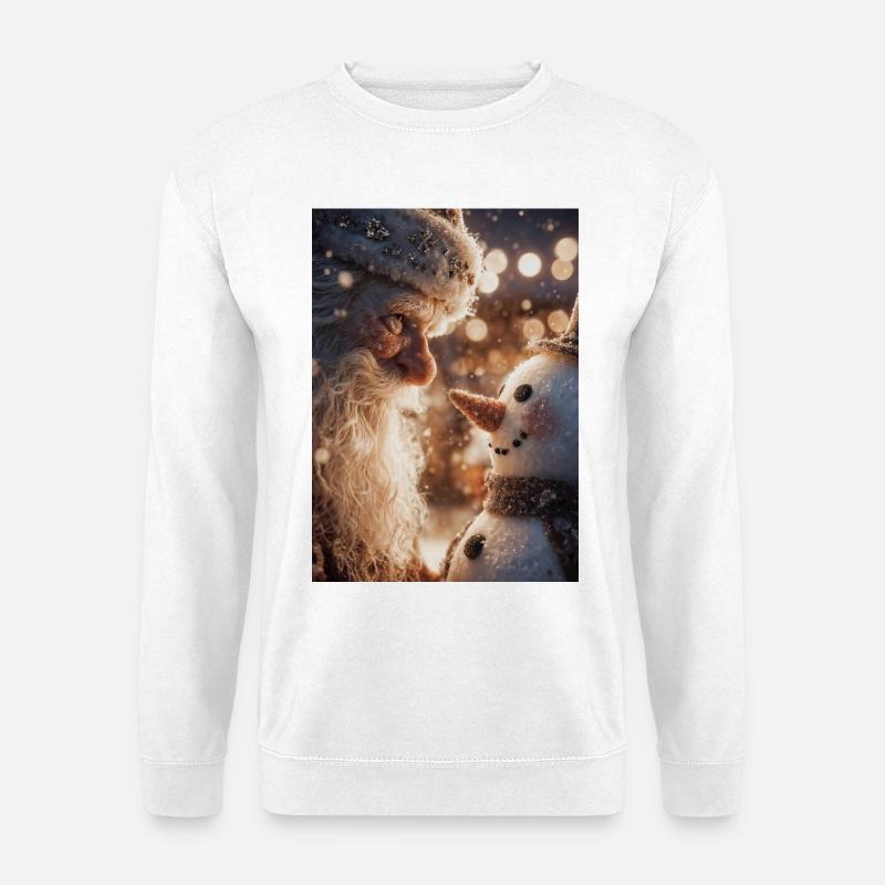 Snowbound Santa und Schneemann - Unisex Pullover - Weiß