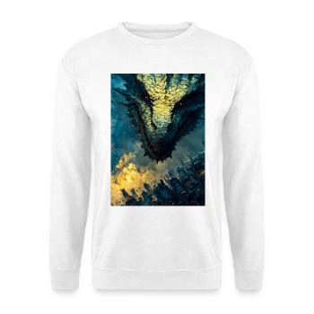 Stormbound Dragon Over City - Unisex Sweatshirt - white - Front
