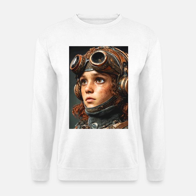 Brille Gaze Steampunk Scout - Unisex Pullover - Weiß