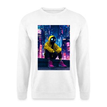 Neon City Cavalier Masqué - Sweat-shirt Unisexe - blanc - Devant