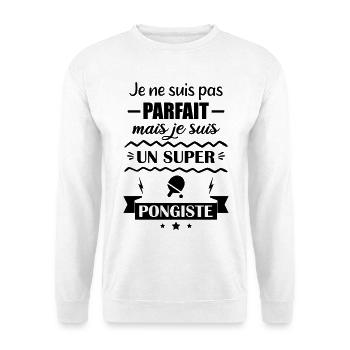Super Pongiste Tennis de Table Ping-Pong Ping Pong - Sweat-shirt Unisexe - blanc - Devant