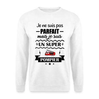 Super Pompier Héros du Feu Camion de pompiers - Sweat-shirt Unisexe - blanc - Devant