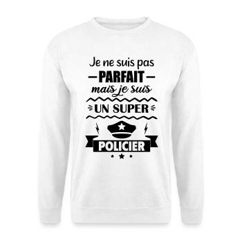 Nicht perfekt, aber super Polizei - Unisex Pullover - Weiß - Vorne
