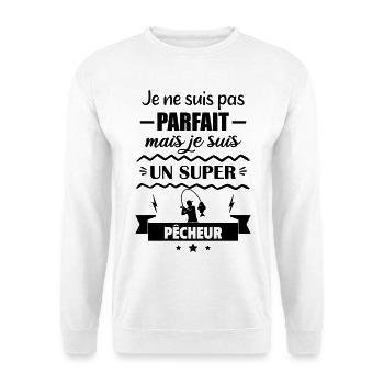 Pas parfait mais super pêcheur Pêche - Sweat-shirt Unisexe - blanc - Devant