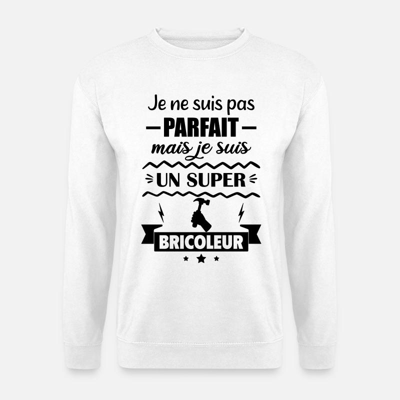 Nicht perfekt, aber super Handwerker - Unisex Pullover - Weiß