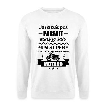 Pas parfait mais super motard Moto - Sweat-shirt Unisexe - blanc - Devant
