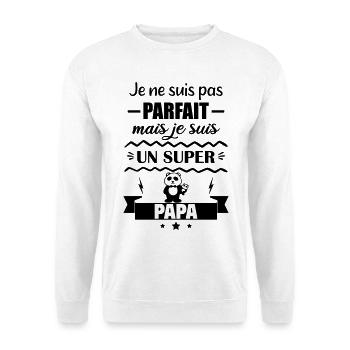 Nicht perfekt, aber toller Vater - Unisex Pullover - Weiß - Vorne