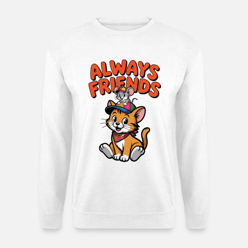 Immer Freunde Katzen Maus - Unisex Pullover - Weiß