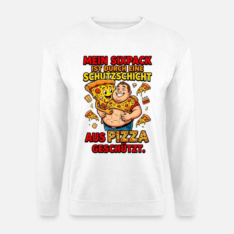 Pizza Sixpack Protective Layer Meme - Unisex Sweatshirt - white