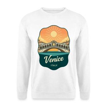 Insigne vintage du coucher de soleil du pont Venice Rialto - Sweat-shirt Unisexe - blanc - Devant