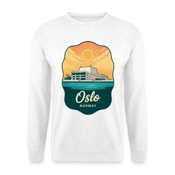 Oslo Opera House Retro Sunset Badge - Unisex Sweatshirt - white - Front