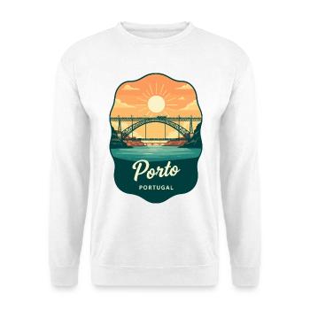Insigne de voyage rétro du pont Luis de Porto Dom - Sweat-shirt Unisexe - blanc - Devant