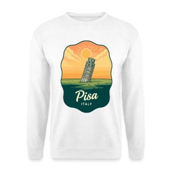 Insigne vintage Sunset de la Tour de Pise - Sweat-shirt Unisexe - blanc - Devant
