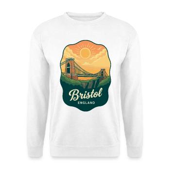 Bristol Clifton Bridge Vintage Sunset Badge - Unisex Sweatshirt - white - Front