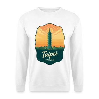 Taipei 101 Taiwan Vintage Sunset Reiseabzeichen - Unisex Pullover - Weiß - Vorne