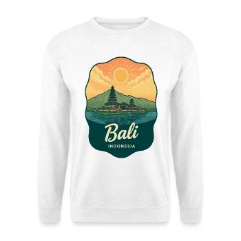 Bali Temple Vintage Sunset Travel Badge - Unisex Sweatshirt - white - Front