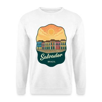 Salvador Brazil Vintage Travel Poster Art - Unisex Sweatshirt - white - Front