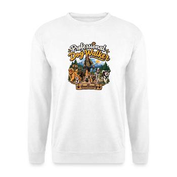 Professional dog walker - unofficially - Unisex Pullover - Weiß - Vorne - Alina (178cm) & Michal (187cm)