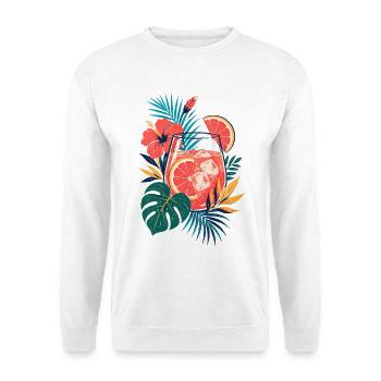 Tropischer Grapefruit-Cocktail - Unisex Pullover - Weiß - Vorne - Alina (178cm) & Michal (187cm)