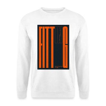 Moderne Textkunst einfügen - Unisex Pullover - Weiß - Vorne - Alina (178cm) & Michal (187cm)