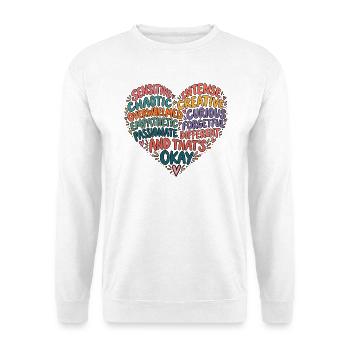 And That's Okay – Neurodivergent Mind - Unisex Pullover - Weiß - Vorne - Alina (178cm) & Michal (187cm)