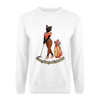 Eleganter Golfer - Unisex Pullover - Weiß - Vorne - Alina (178cm) & Michal (187cm)