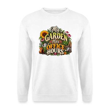 My Garden Has Office Hours - Unisex Pullover - Weiß - Vorne - Alina (178cm) & Michal (187cm)
