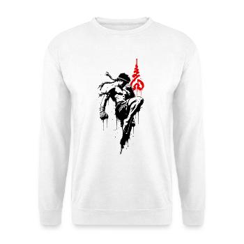 Nak Muay – Muay-Thai-Kämpfer - Unisex Pullover - Weiß - Vorne - Alina (178cm) & Michal (187cm)