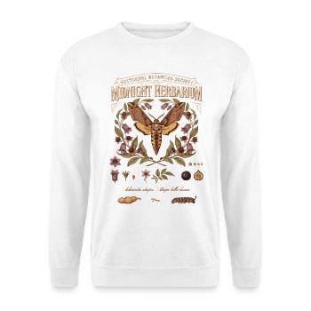 Mitternachtsherbarium Falter Flora - Unisex Pullover - Weiß - Vorne - Alina (178cm) & Michal (187cm)