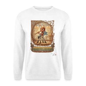 Ameise MALÚ Blockflöte Flöte Musikschule Pop Art - Unisex Pullover - Weiß - Vorne - Alina (178cm) & Michal (187cm)