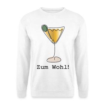 Cocktail Zum Wohl - Unisex Pullover - Weiß - Vorne - Alina (178cm) & Michal (187cm)
