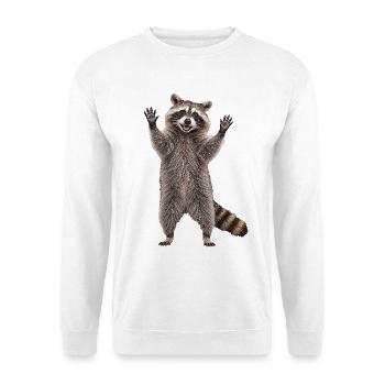 Waschbaer - Unisex Pullover - Weiß - Vorne - Alina (178cm) & Michal (187cm)