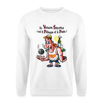 Pétanque VIP - Sweat-shirt Unisexe - blanc - Devant