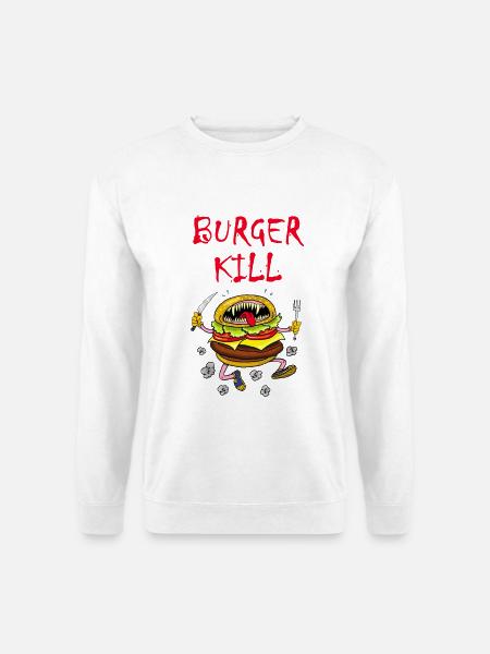 Fleischfresser Hamburger - Unisex Pullover - Weiß