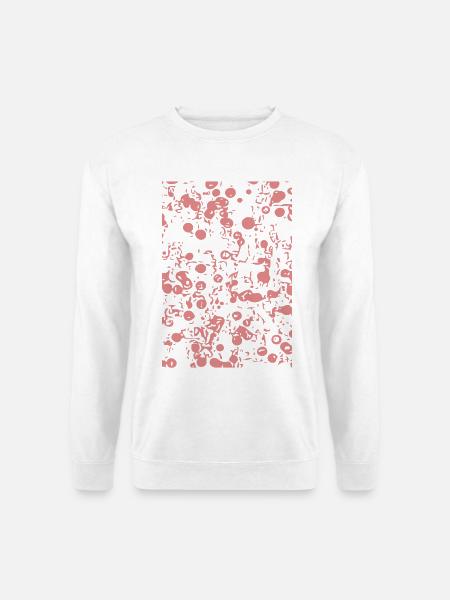 Rosa Abstractes Tropfenmuster - Unisex Pullover - Weiß