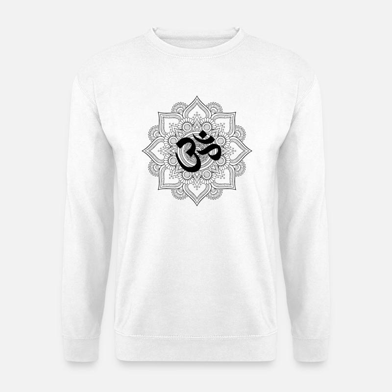 Mandala OM schwarz - Unisex Pullover - Weiß