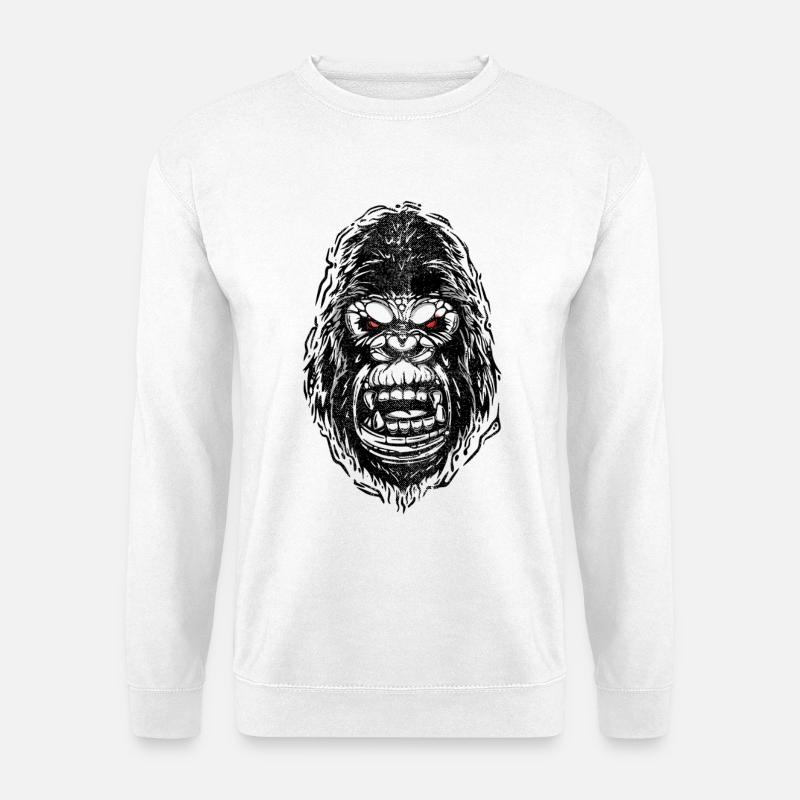gebrochener Gorilla - Unisex Pullover - Weiß