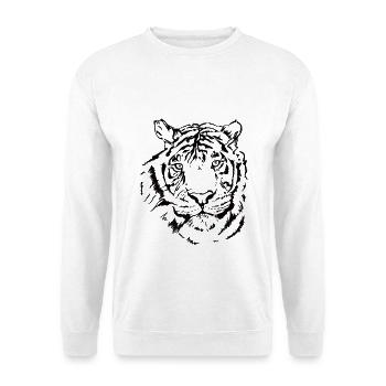 Tigre dessiné à la main - Sweat-shirt Unisexe - blanc - Devant