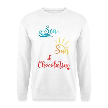 Sea, sun & Chocolatine - Sud-ouest - Pays-basque - Sweat-shirt Unisexe - blanc - Devant
